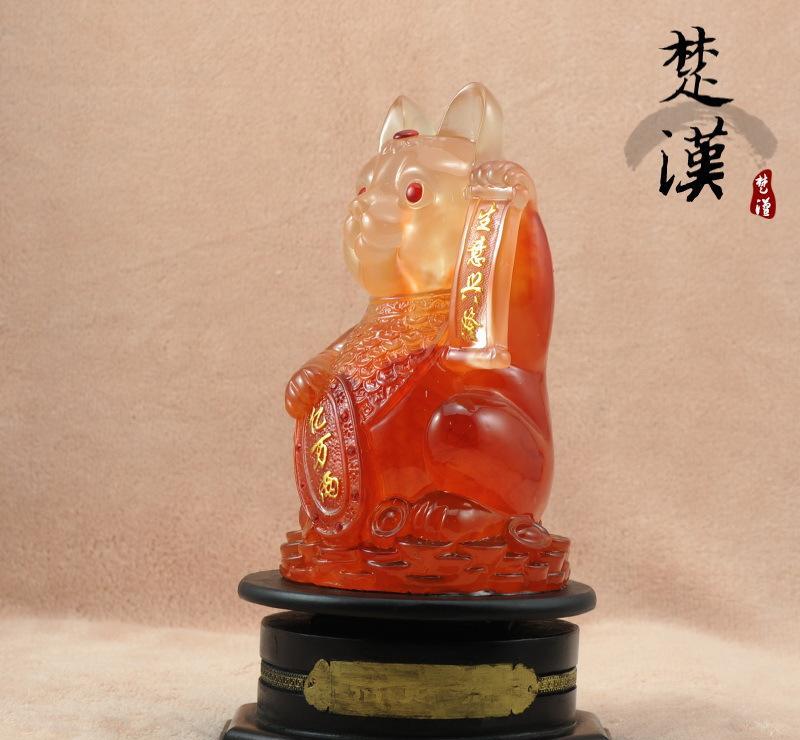 樹脂工藝品 仿白玉吉祥小象，招財(cái)納福辟邪的高檔家飾與汽車擺件